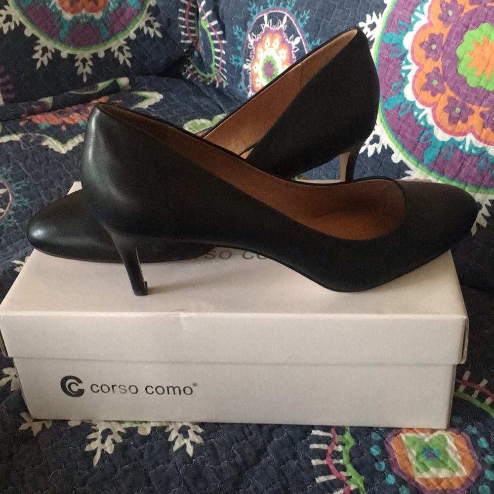 Corso Como Black leather heels